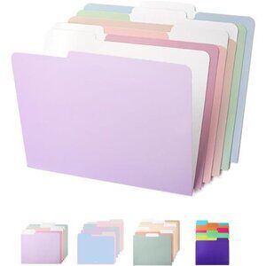 File Folders, 18 Pack, Multicolor 1/3-Cut Tab Letter Size, Durable Paper Folders